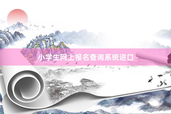 小学生网上报名查询系统进口
